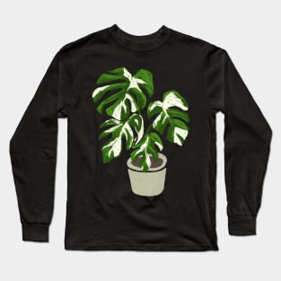 Monstera deliciosa variegated plant with fenestrations Long Sleeve T-Shirt